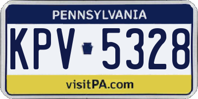 PA license plate KPV5328