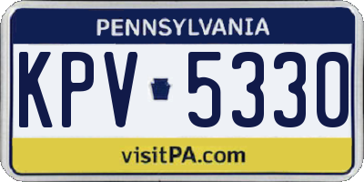 PA license plate KPV5330