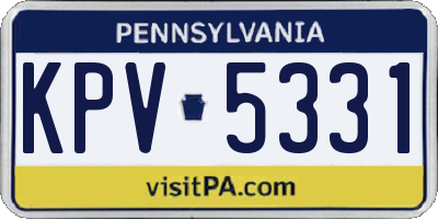 PA license plate KPV5331