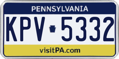 PA license plate KPV5332