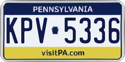 PA license plate KPV5336