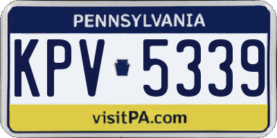 PA license plate KPV5339
