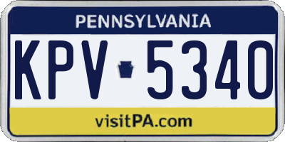 PA license plate KPV5340