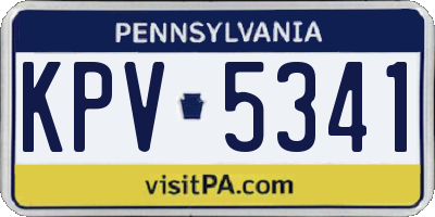 PA license plate KPV5341