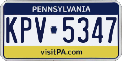 PA license plate KPV5347
