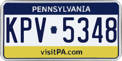 PA license plate KPV5348
