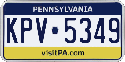 PA license plate KPV5349