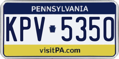 PA license plate KPV5350