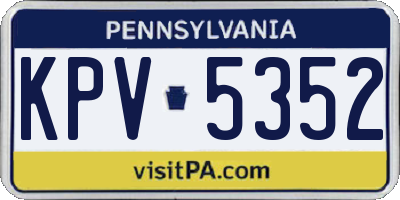 PA license plate KPV5352