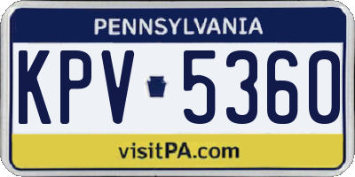 PA license plate KPV5360