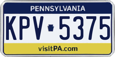 PA license plate KPV5375