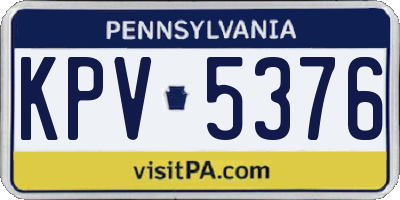 PA license plate KPV5376
