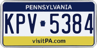 PA license plate KPV5384