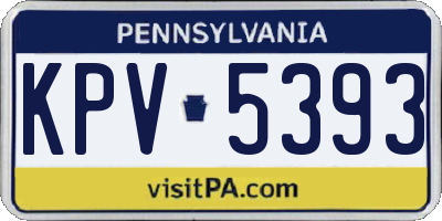 PA license plate KPV5393