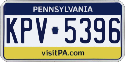 PA license plate KPV5396