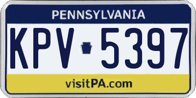 PA license plate KPV5397