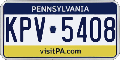 PA license plate KPV5408