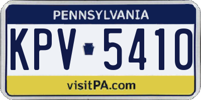 PA license plate KPV5410