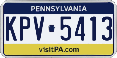 PA license plate KPV5413