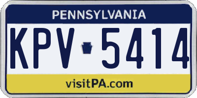 PA license plate KPV5414