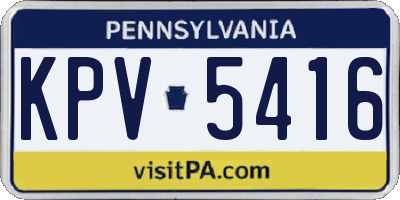 PA license plate KPV5416