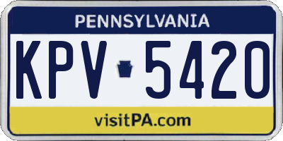 PA license plate KPV5420