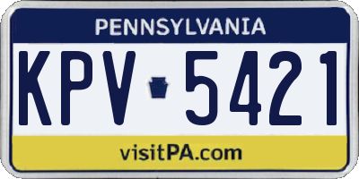 PA license plate KPV5421