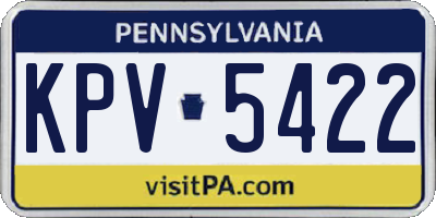 PA license plate KPV5422