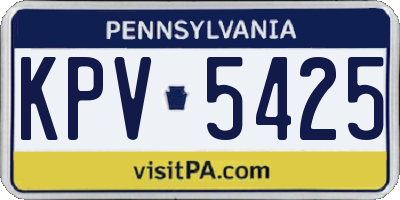PA license plate KPV5425