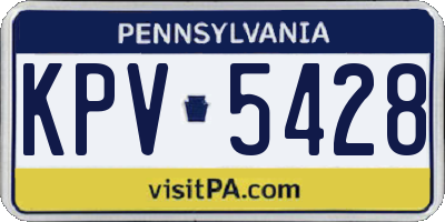 PA license plate KPV5428