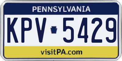 PA license plate KPV5429