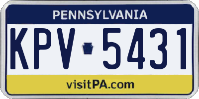 PA license plate KPV5431