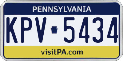 PA license plate KPV5434