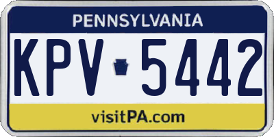 PA license plate KPV5442