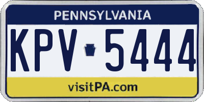PA license plate KPV5444