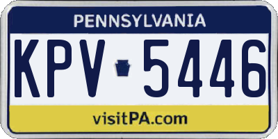 PA license plate KPV5446