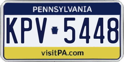 PA license plate KPV5448