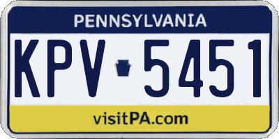 PA license plate KPV5451