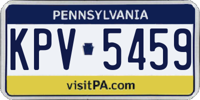 PA license plate KPV5459