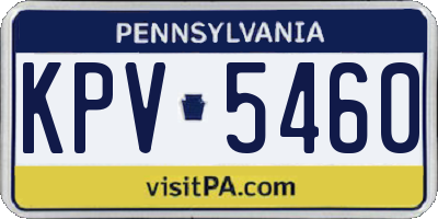PA license plate KPV5460