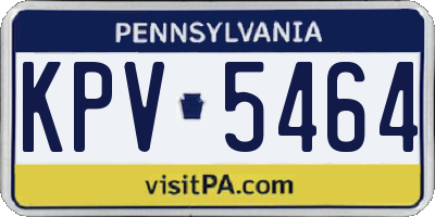 PA license plate KPV5464