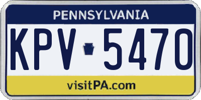 PA license plate KPV5470