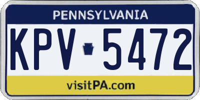 PA license plate KPV5472
