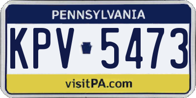 PA license plate KPV5473