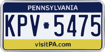 PA license plate KPV5475
