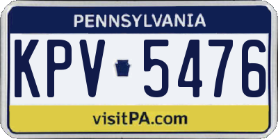 PA license plate KPV5476