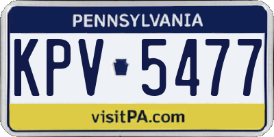 PA license plate KPV5477