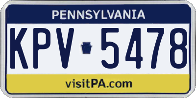 PA license plate KPV5478
