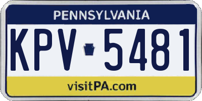 PA license plate KPV5481