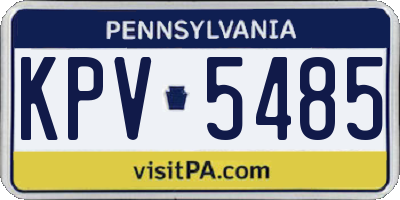 PA license plate KPV5485
